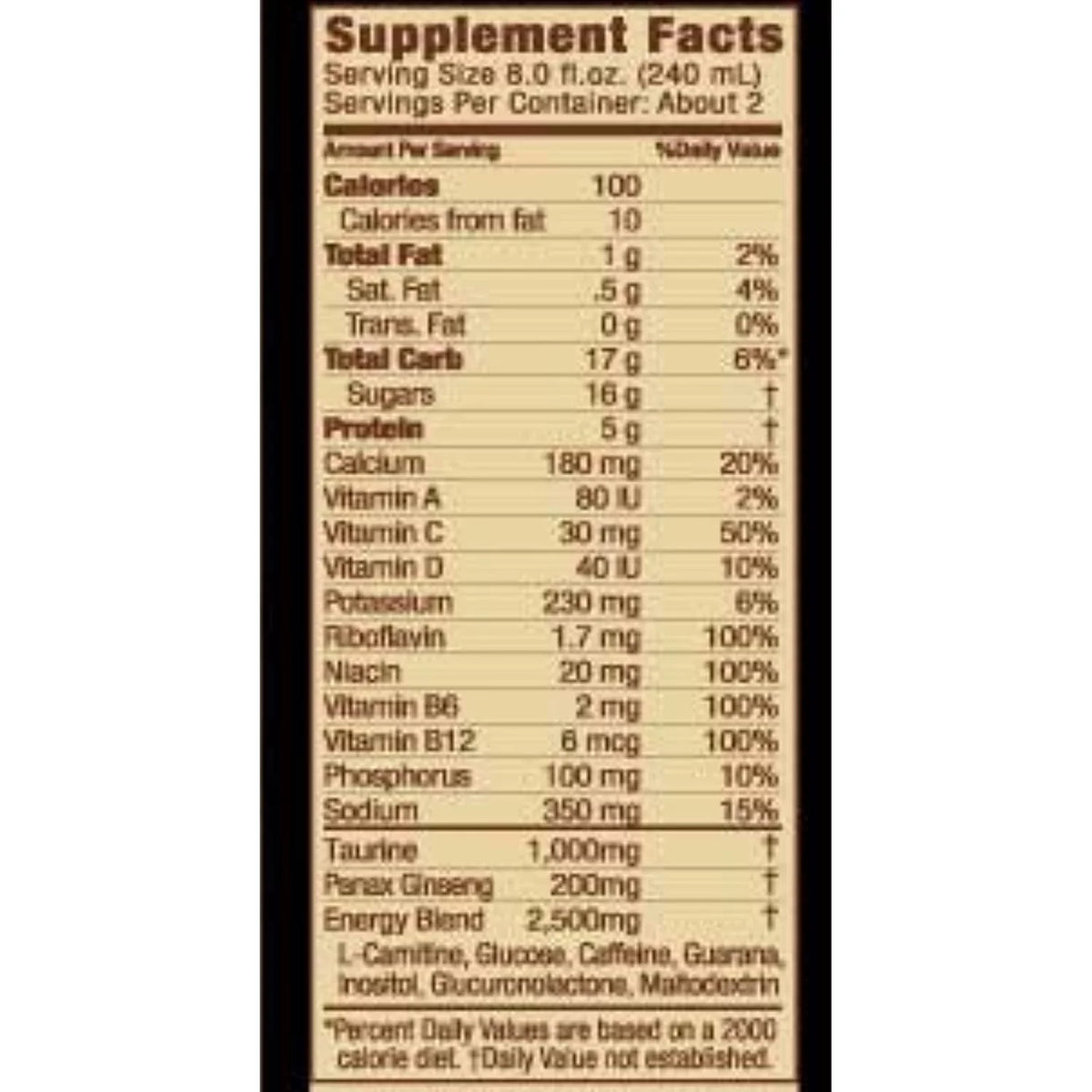 15Fl Java Of Oz Monster Energy 8) - Irish + Blend - Coffee (Pack