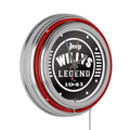 Black Garage, Double or Man Wall Accessories Clock-Jeep Pull Chain-Pub, Clock Cave Willys Legend Analog with Neon (Red) Rung