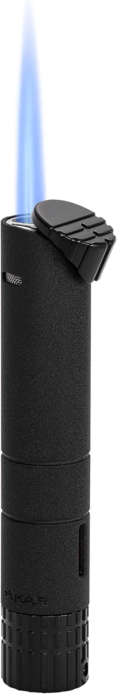 Black Single Jet Cigar Lighter, Turrim Ignition, Xikar Wrinkle Piezo Flame,
