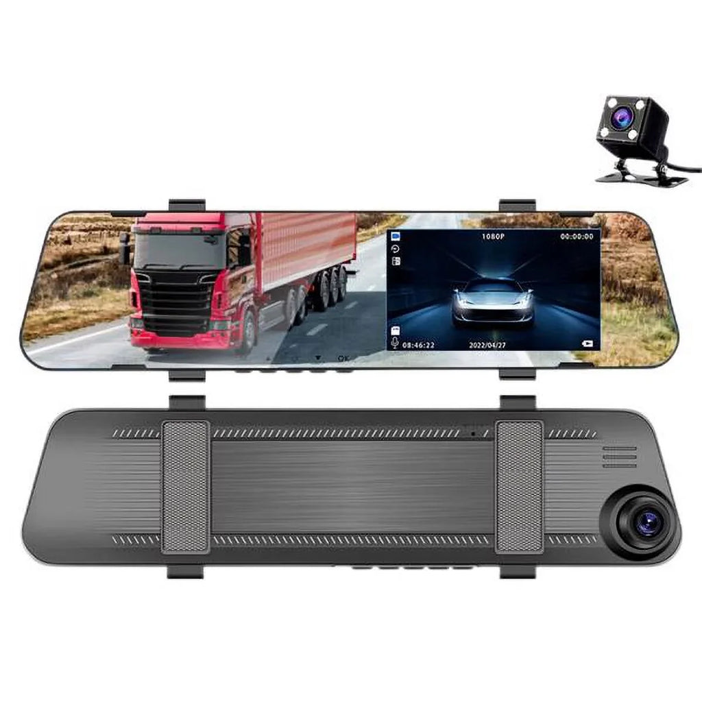 1080P Video Car Cam Camera Fithood Mirror Dash Rearview Rear Recorder Front Dual