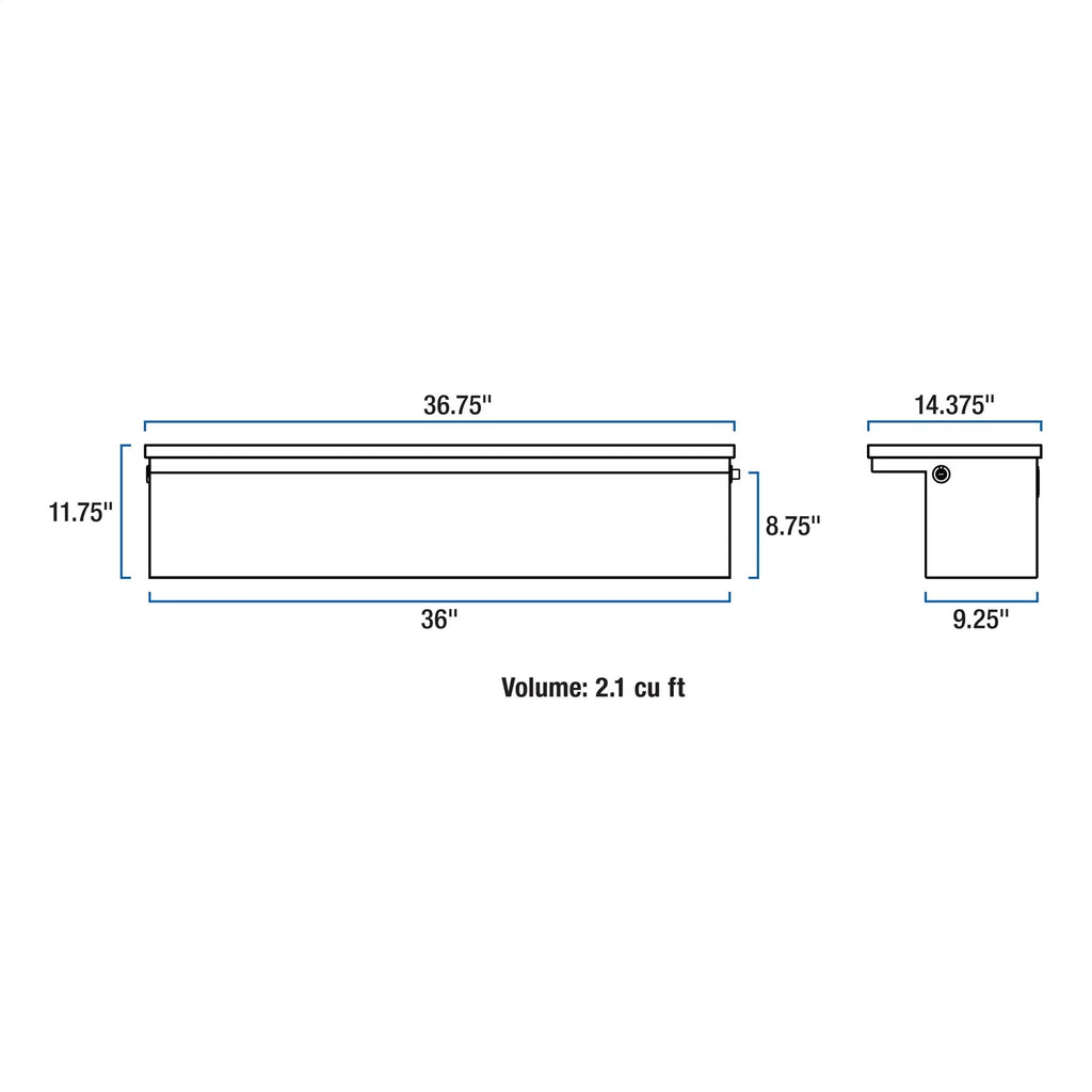 Tool Low Truck Side Gloss ( Profile Shipping) Black 36" Aluminum Box,