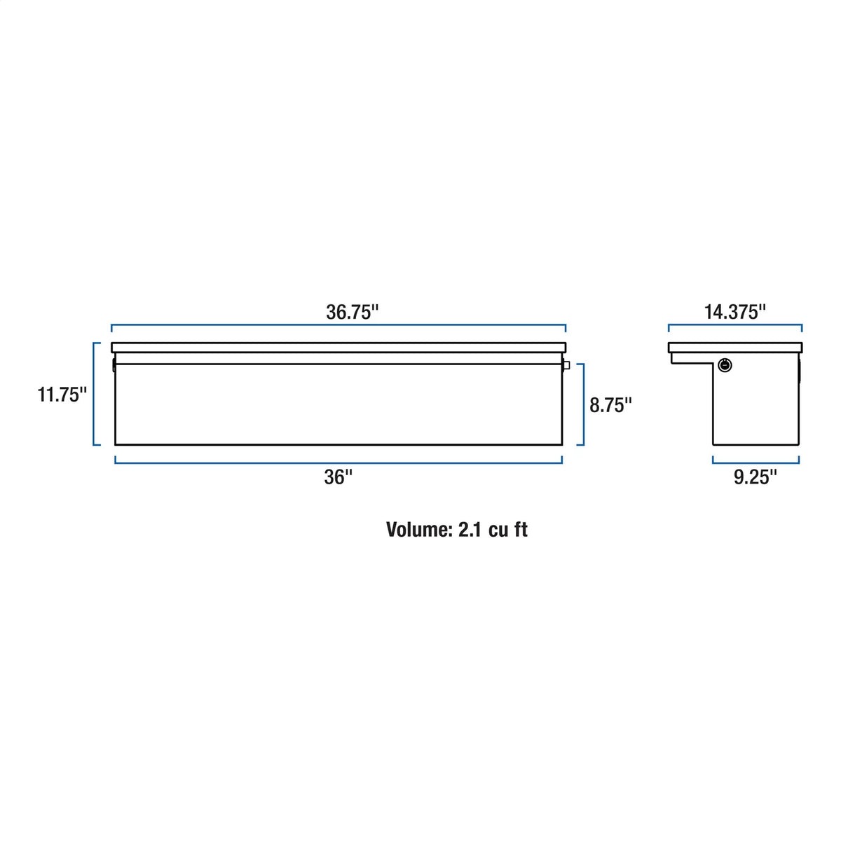 Tool Low Truck Side Gloss ( Profile Shipping) Black 36" Aluminum Box,