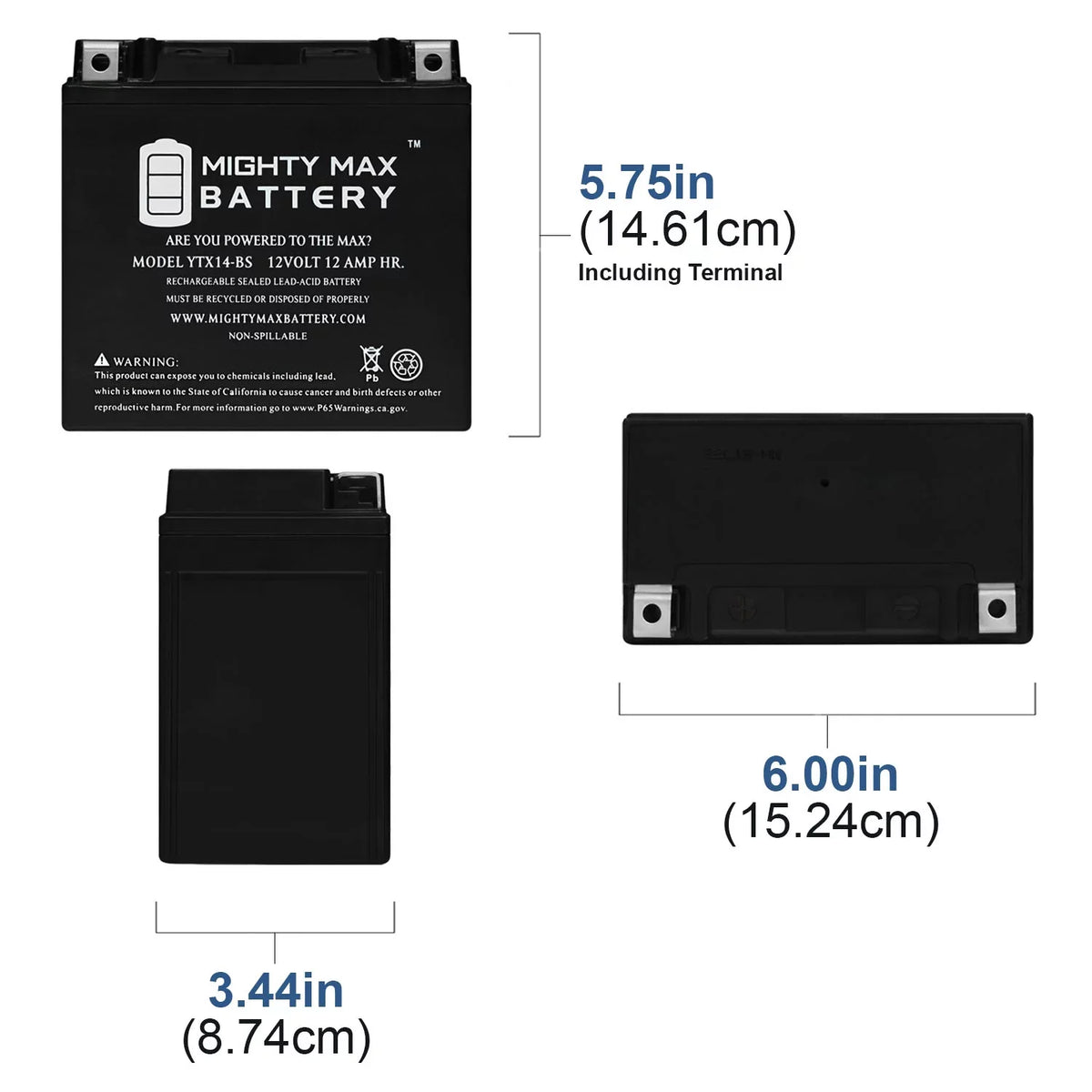 , F800ST, Battery YTX14- , for Replacement 07, 17-18 R,