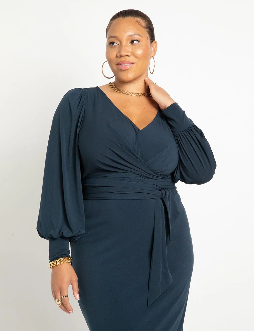 Women's Plus 18, - Carbon Cross Size Dress Midi Front
