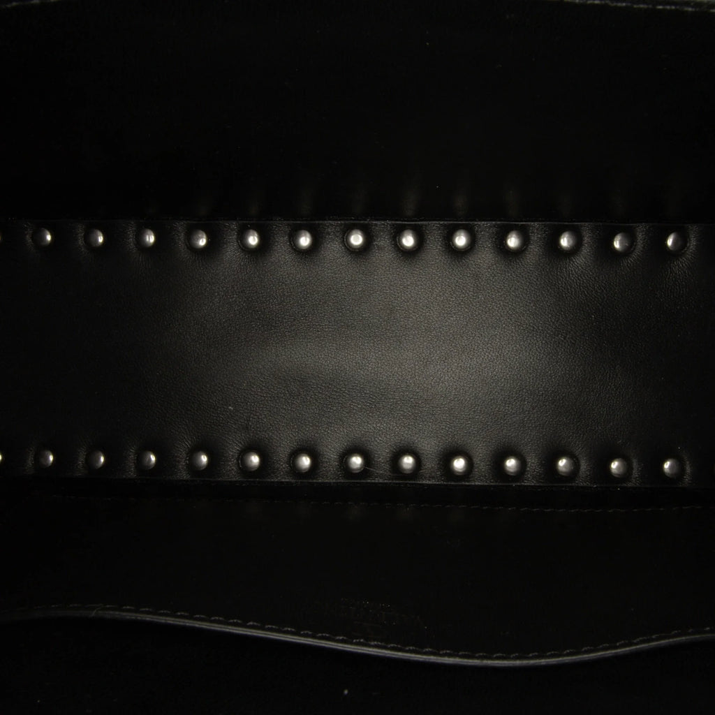 West Authenticated Calf (Good) Unisex East Black Valentino Rockstud Leather Satchel Pre-Owned