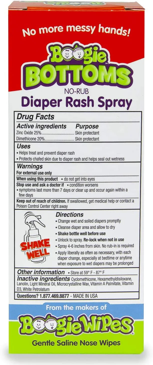 Cream per Rash Over oz, No-Rub of Touch Sensitive Bottoms, Spray 3 Free for Sprays Pack Skin, Boogie Baby by 1.7 Diaper 200 Application Bottle,