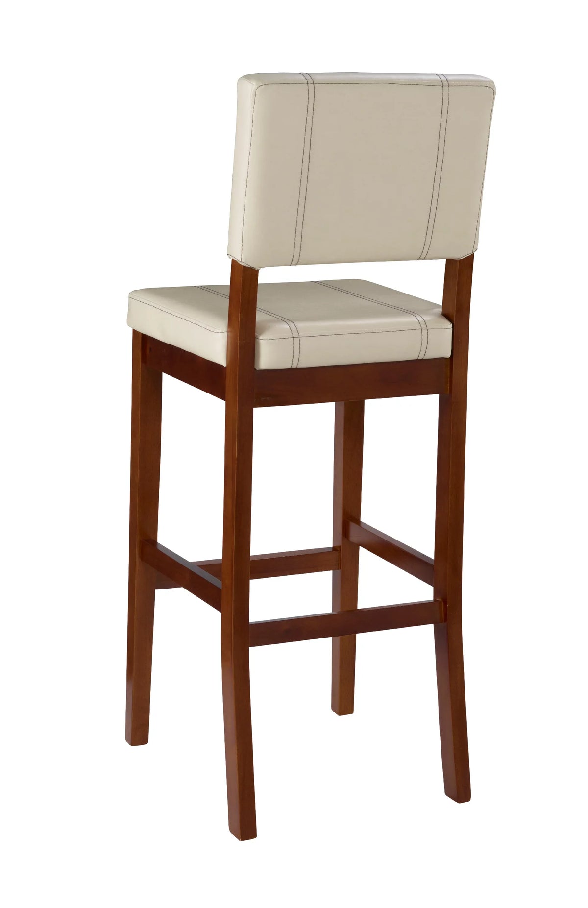 Walnut Cream Fabric Height, 30" Medium Bar Linon Stool, Finish Mulberry Padded Dark with Seat