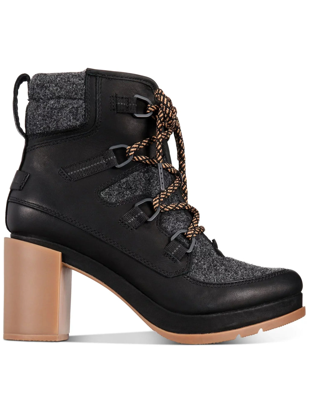 Media Women Slip Defensive Padded Round Toe Mixed Black Hardware Block 1" Booties Womens Kurt Geiger Lace-Up 6 Platform Leather D-Ring Heel