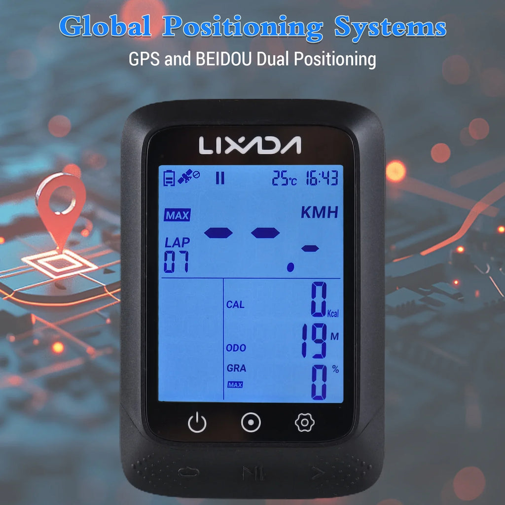 Bike Gradient + Wireless Altitude Fits Computer with Sensor Lixada 2.3in Strava Moistureproof