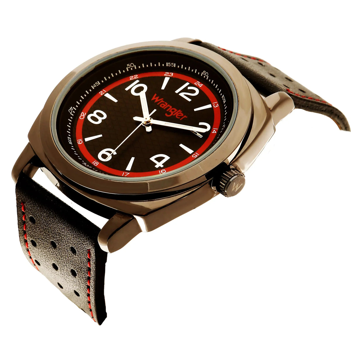 Dial, Black Wrangler Shaped Strap Black Watch 44mm Cushion