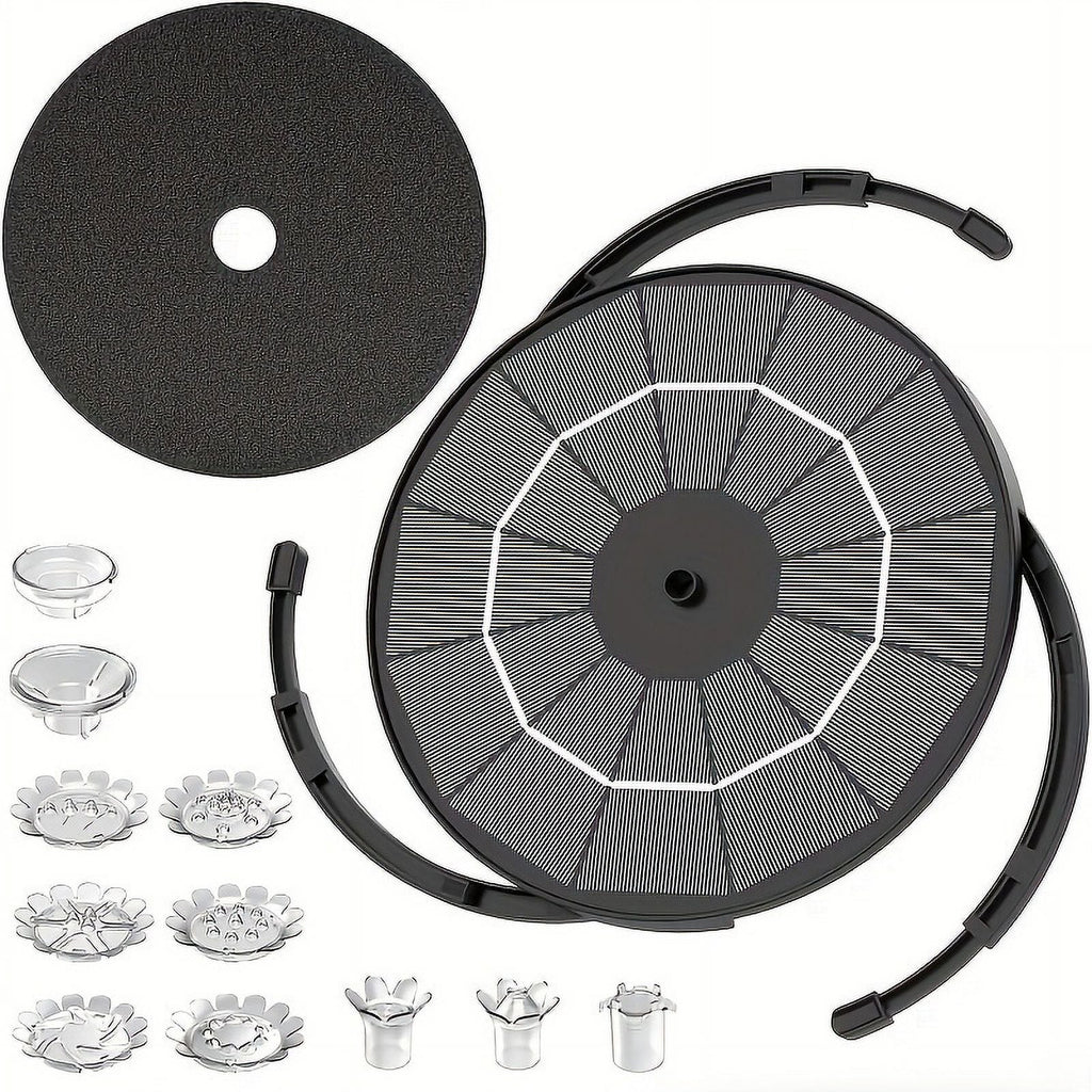 Powered Patio, Nozzles, Plastic 1pc Multiple Feature Operation Upgraded Outdoor Fountain Inch Bird Wires, Pond, Corded Moisture Bath For Solar Kit Solar 9.8-Foot 7.08 Pump, Electric Garden, With 3.5W