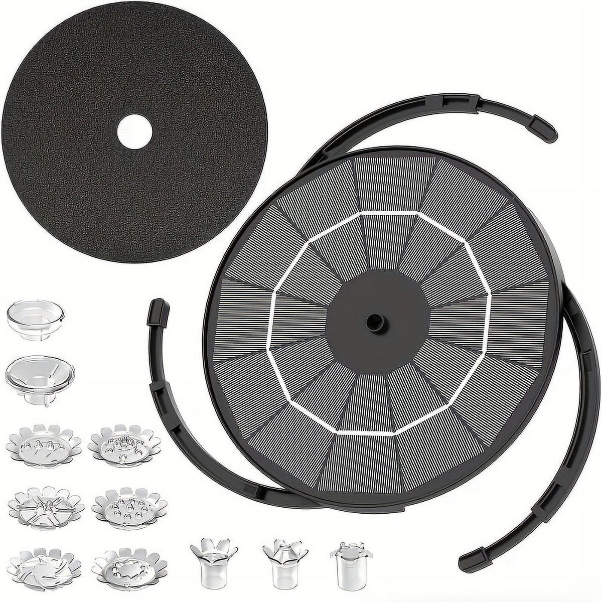 Powered Patio, Nozzles, Plastic 1pc Multiple Feature Operation Upgraded Outdoor Fountain Inch Bird Wires, Pond, Corded Moisture Bath For Solar Kit Solar 9.8-Foot 7.08 Pump, Electric Garden, With 3.5W