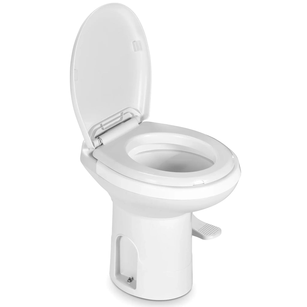 Portable Caravan for Flush, High Flush White with Camping, Profile Travel, Gravity Toilet Vesseling, Toilet Pedal Dextrus