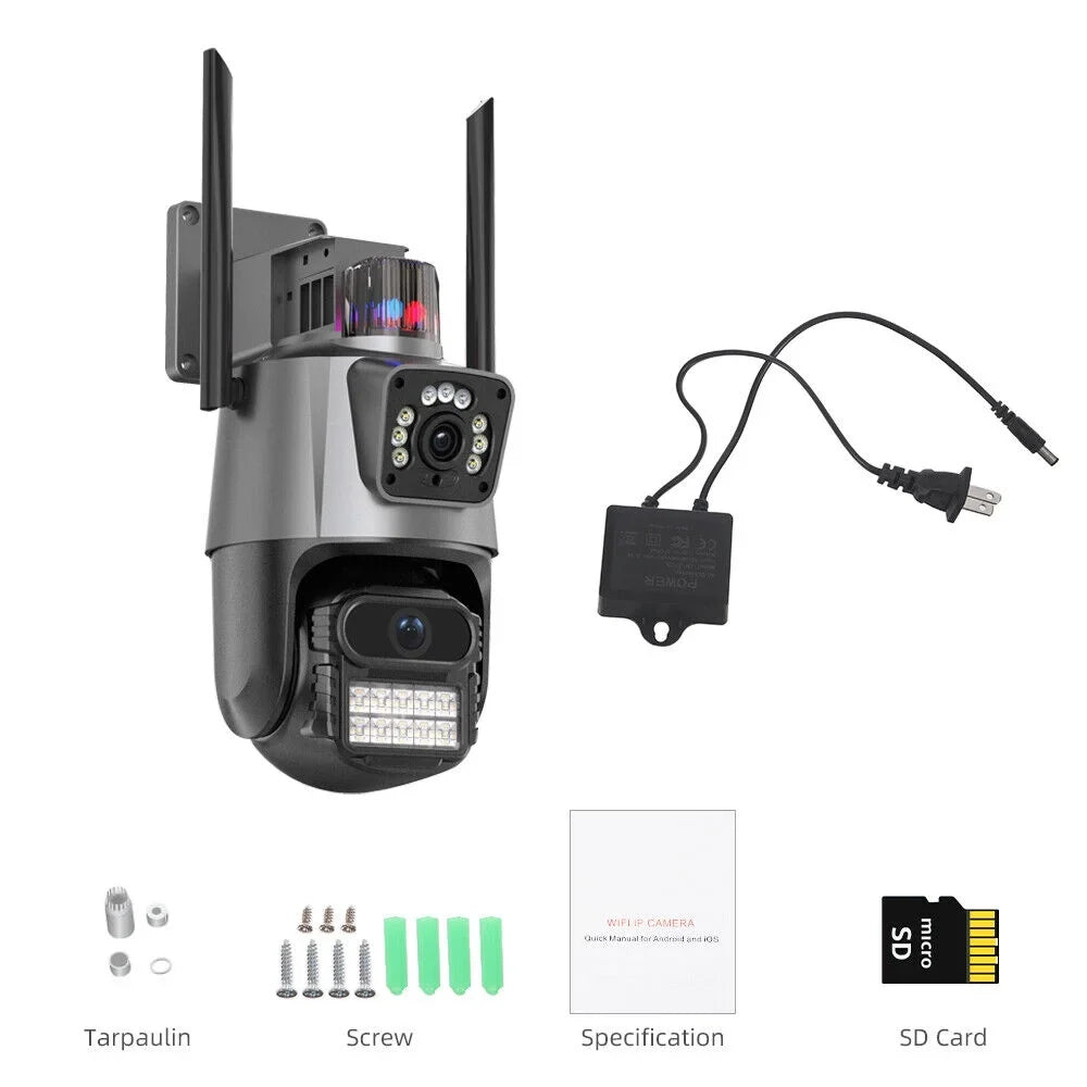 Dual Camera Moistureproof 1080P Antenna Real-time Audio Enhanced Two-Way Outdoor IP66 Card Slot