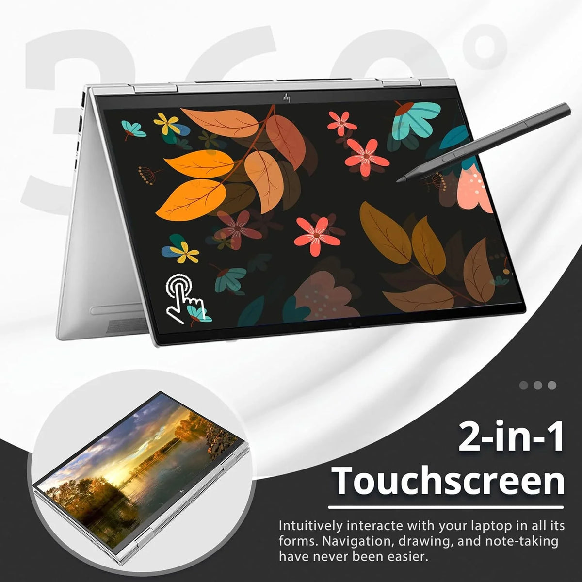 Iris , Pro, i7-1260p, , Bluetooth, x360 15.6" , 64GB Backlit Envy Card Graphics, Silver, Core Win 11 2TB Wi-Fi, Webcam, 2-in-1 32GB Xe Intel Laptop, Intel Touchscreen