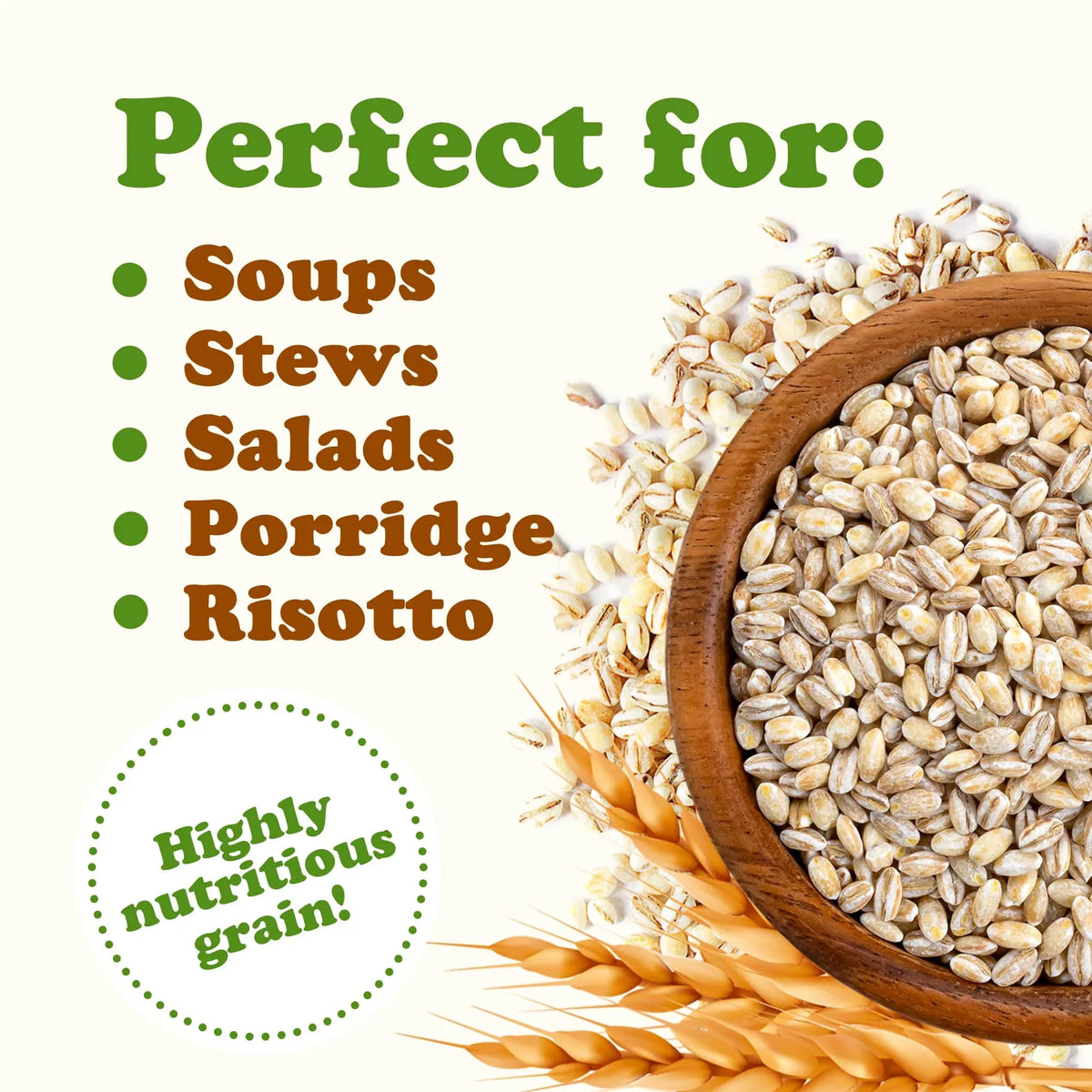 25 Vegan, Pearled — to Raw Food by Barley, Kosher, Pounds Live —