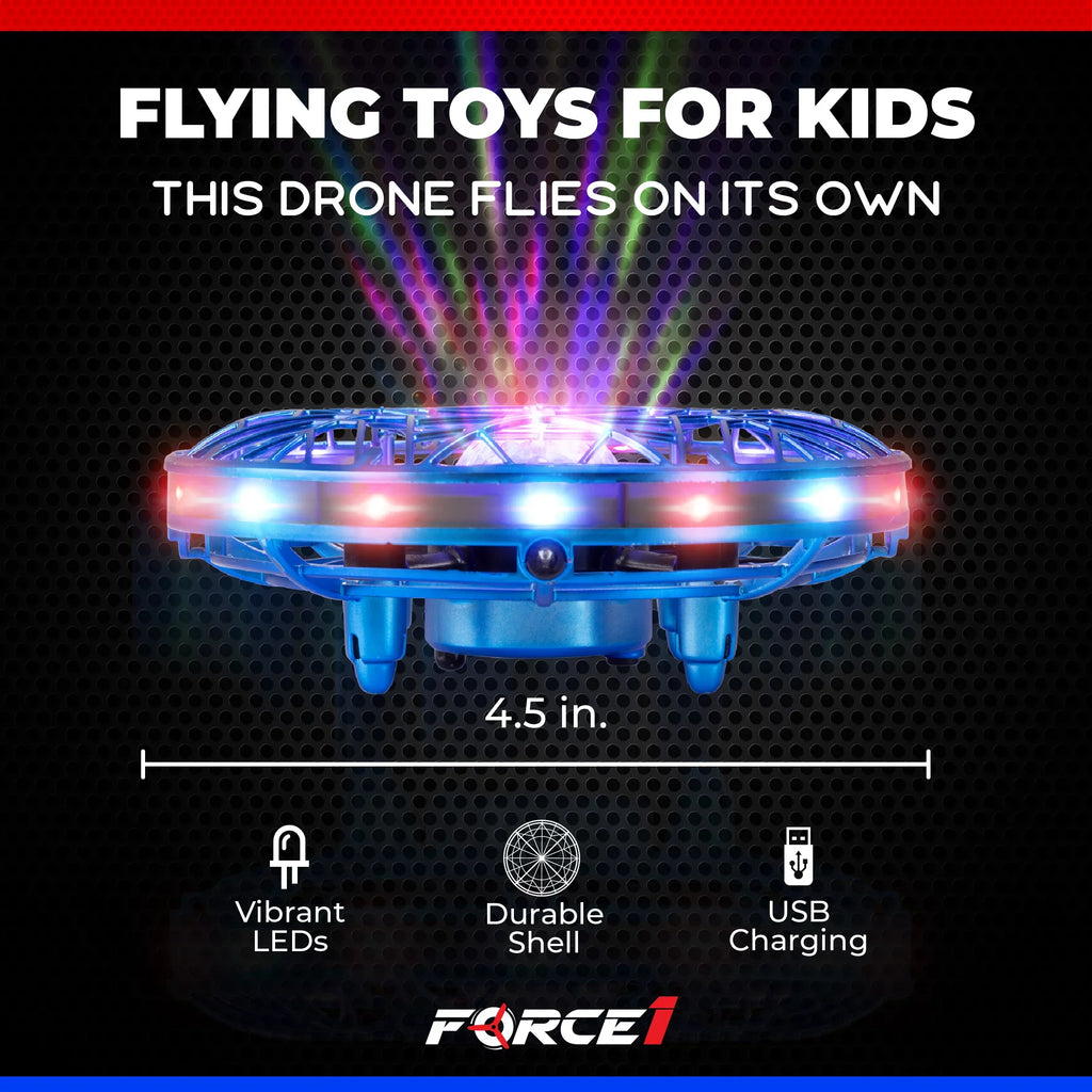 Scoot Hand Mini Force1 Drone Controlled (Blue) Aerial with Drone Light Projector Pro