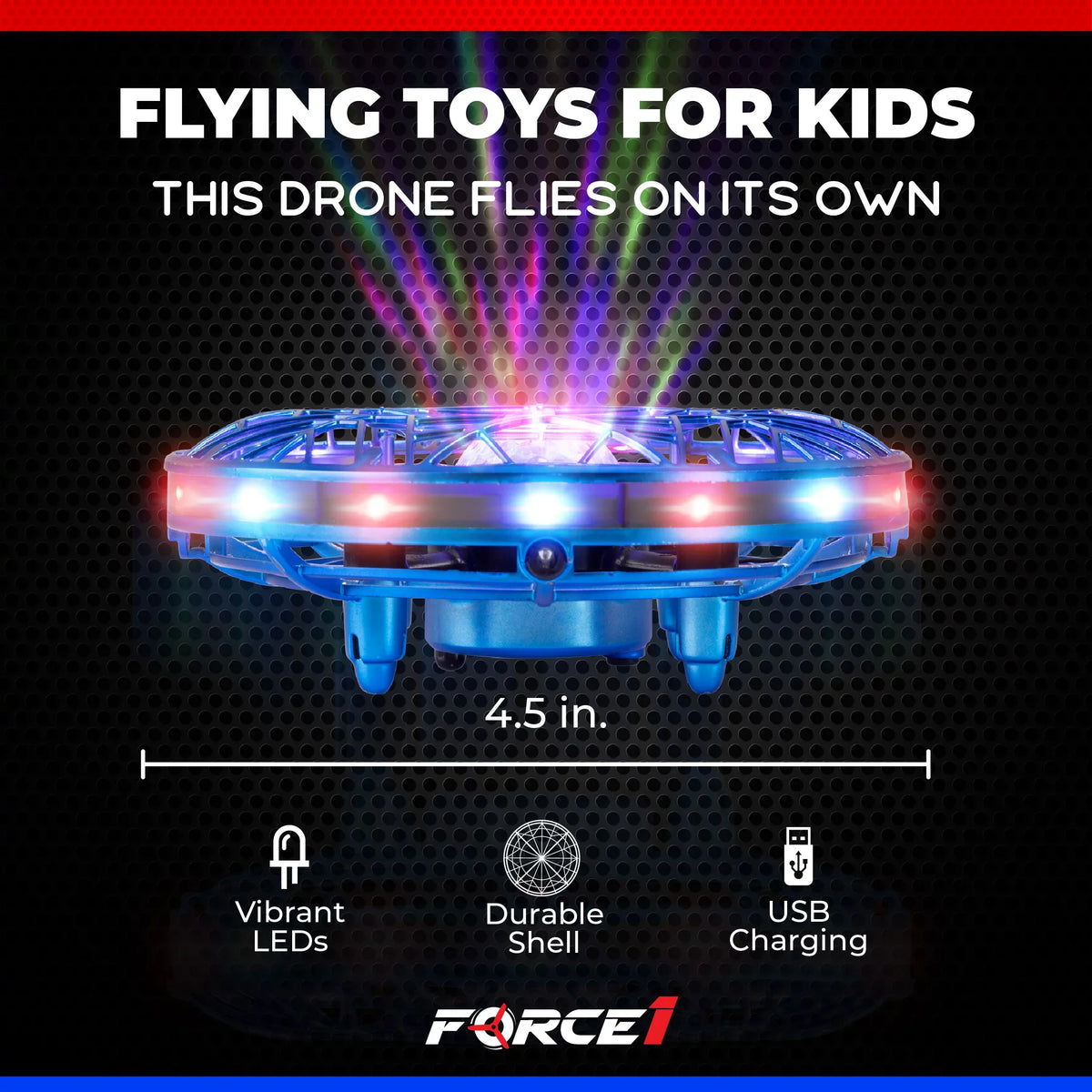 Scoot Hand Mini Force1 Drone Controlled (Blue) Aerial with Drone Light Projector Pro