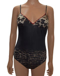 La Leopard Perla Swimsuit Piece One 6 Underwire Brown Padded