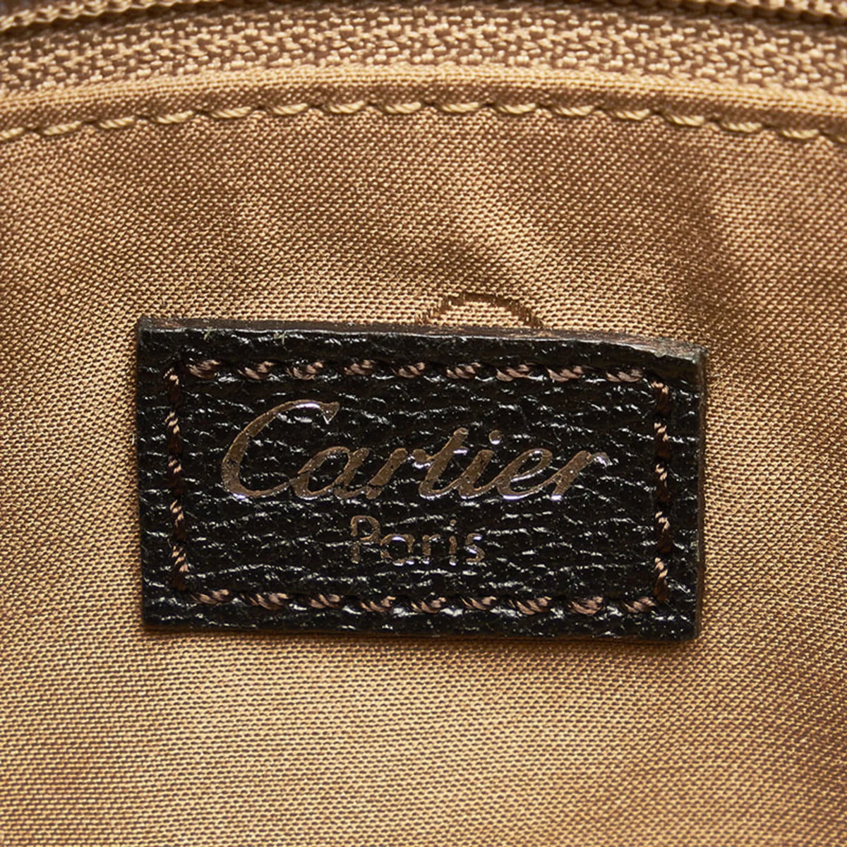 Cartier shoulder leather handbag bag Pre-Owned ladies brown (Fair)