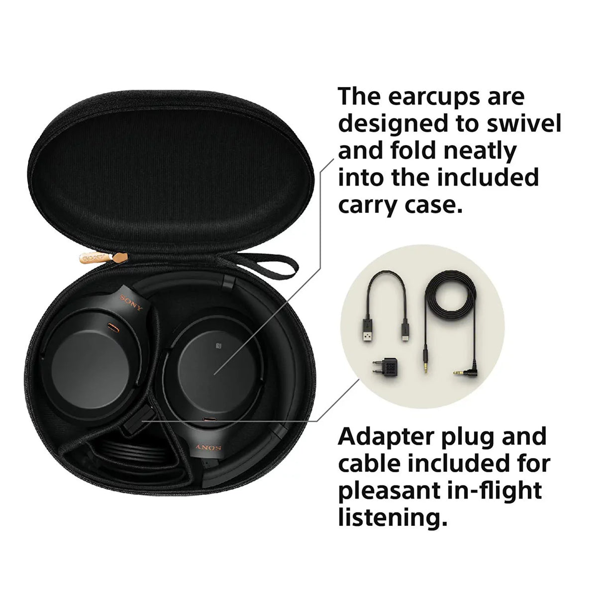 WH1000XM3 Cancelling Restored Sony (Refurbished) Noise Headphones, Black Wireless Over the Ear Bluetooth