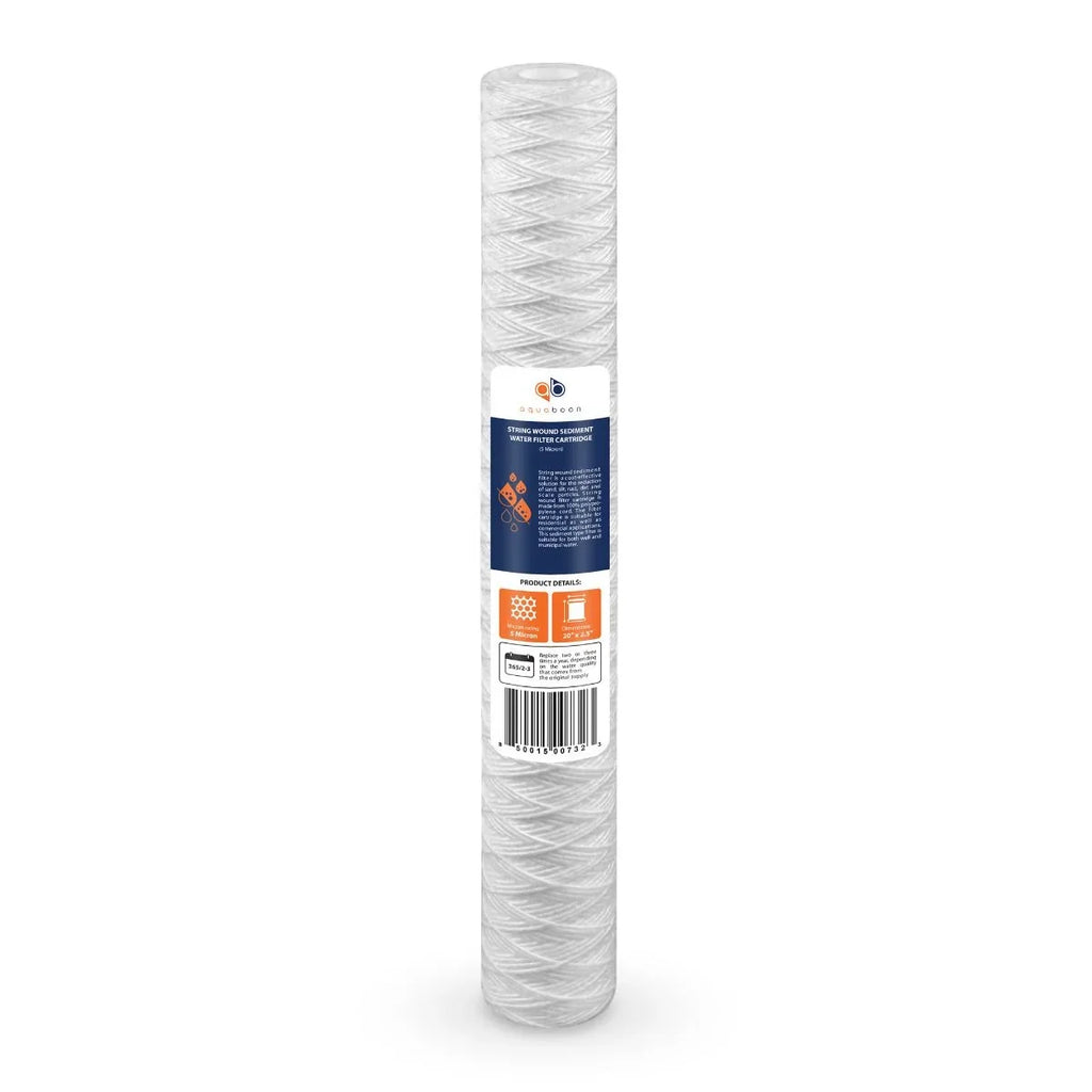 101-230, AP110-2C, 2.5" Micron Any | CFS124-C20, inch Moisture Aquaboon Universal 20 5 6-Pack -5-20, Filter with Fits Sediment Unit 20" Wound for String P5-20, Cartridge | x Replacement