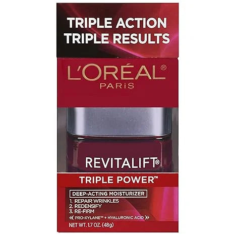 Moisturizer Skin for Paris RevitaLift L'Oreal Deep-Acting Triple Power All Types, 1.7 Ounce