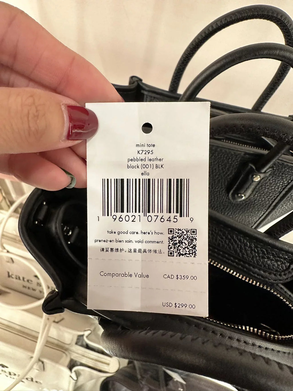 In Mini K7295 Black Kate Tote Spade Ella
