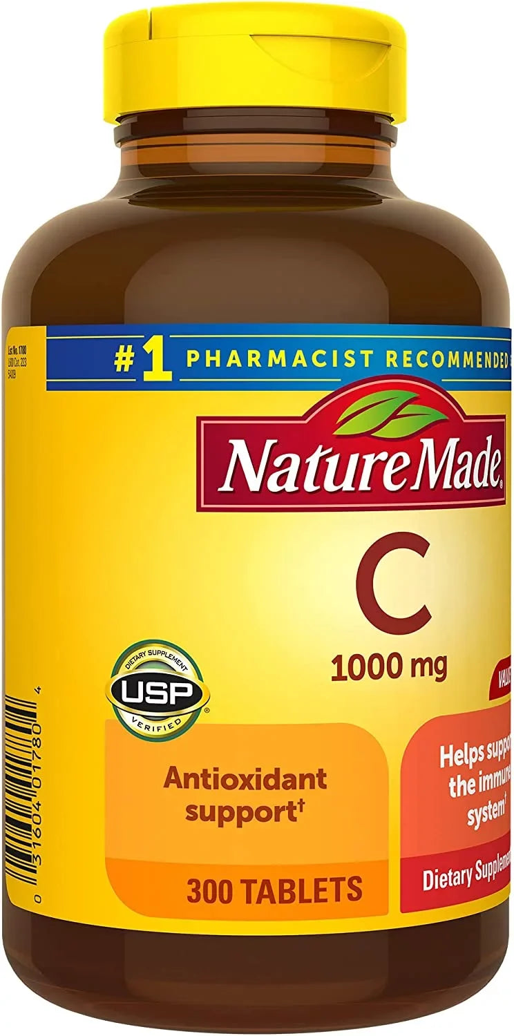 Day Immune for Vitamin 300 Nature Supplement Dietary Support, Made C 1000 Tablets, mg, Supply 300