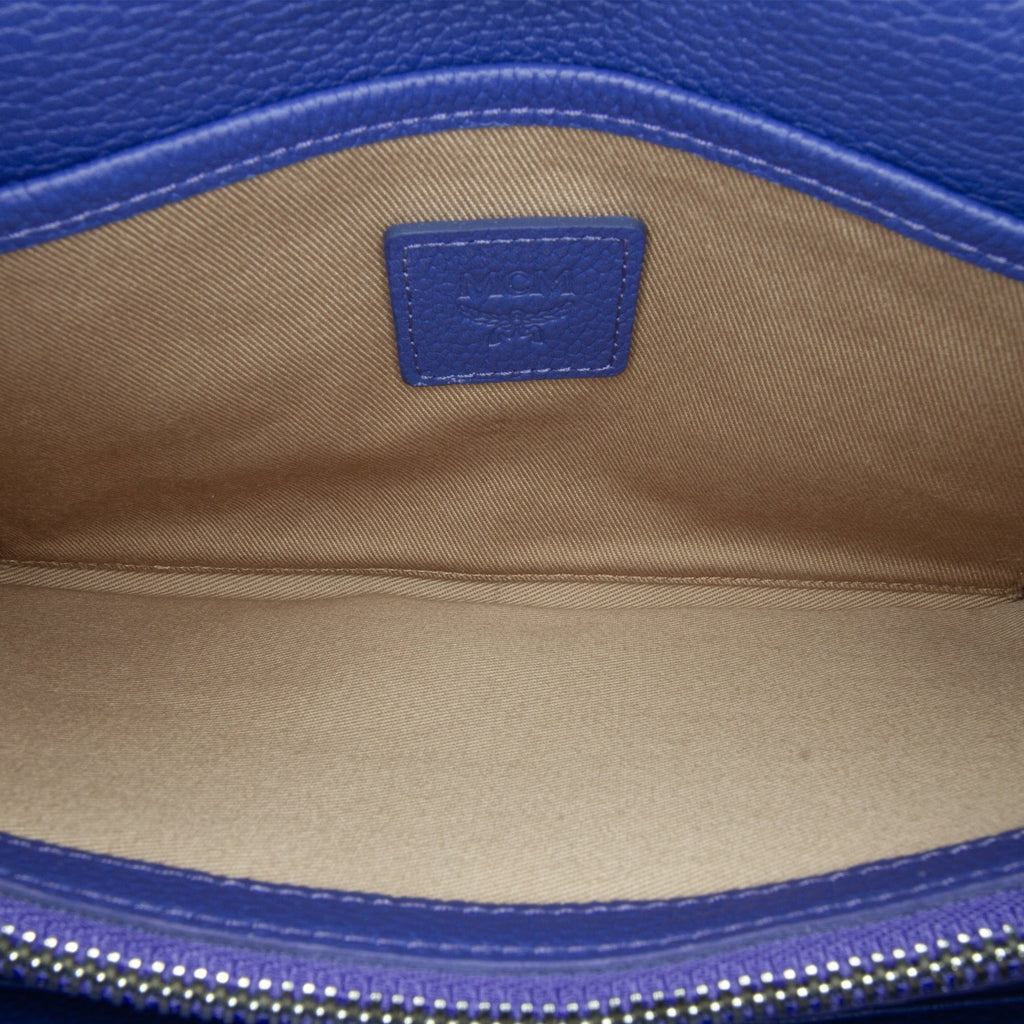 Pre-Owned Unisex Leather (Good) Wallet Crossbody Calf on Chain Studded Patricia Authenticated Blue Bag