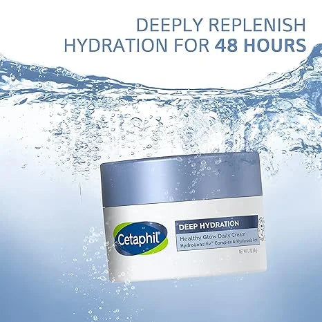Daily Skin, Sensitive Hyaluronic Dry 1.7 48 E Hydration for With Face Cream, Glow Healthy Cetaphil Hour Face B5 Vitamin Moisturizer oz, Skin Vitamin Deep Acid, &