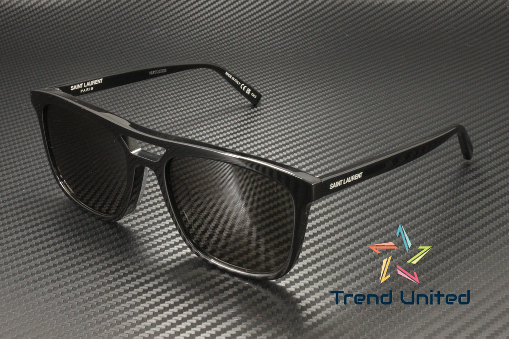 001 Rectangular Black Acetate 455 56mm Squared Men's Sunglasses