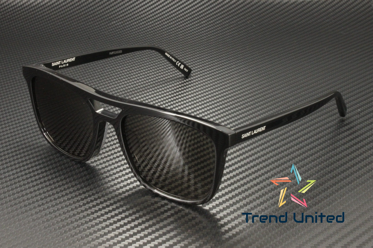 001 Rectangular Black Acetate 455 56mm Squared Men's Sunglasses
