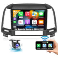 2006-2012 9'' Mirror Stereo Android Camera 13 2+64G Auto Car Android Santa-fe Link Carplay Hifi, Hyundai Backup Podofo for Wireless Bluetooth Radio