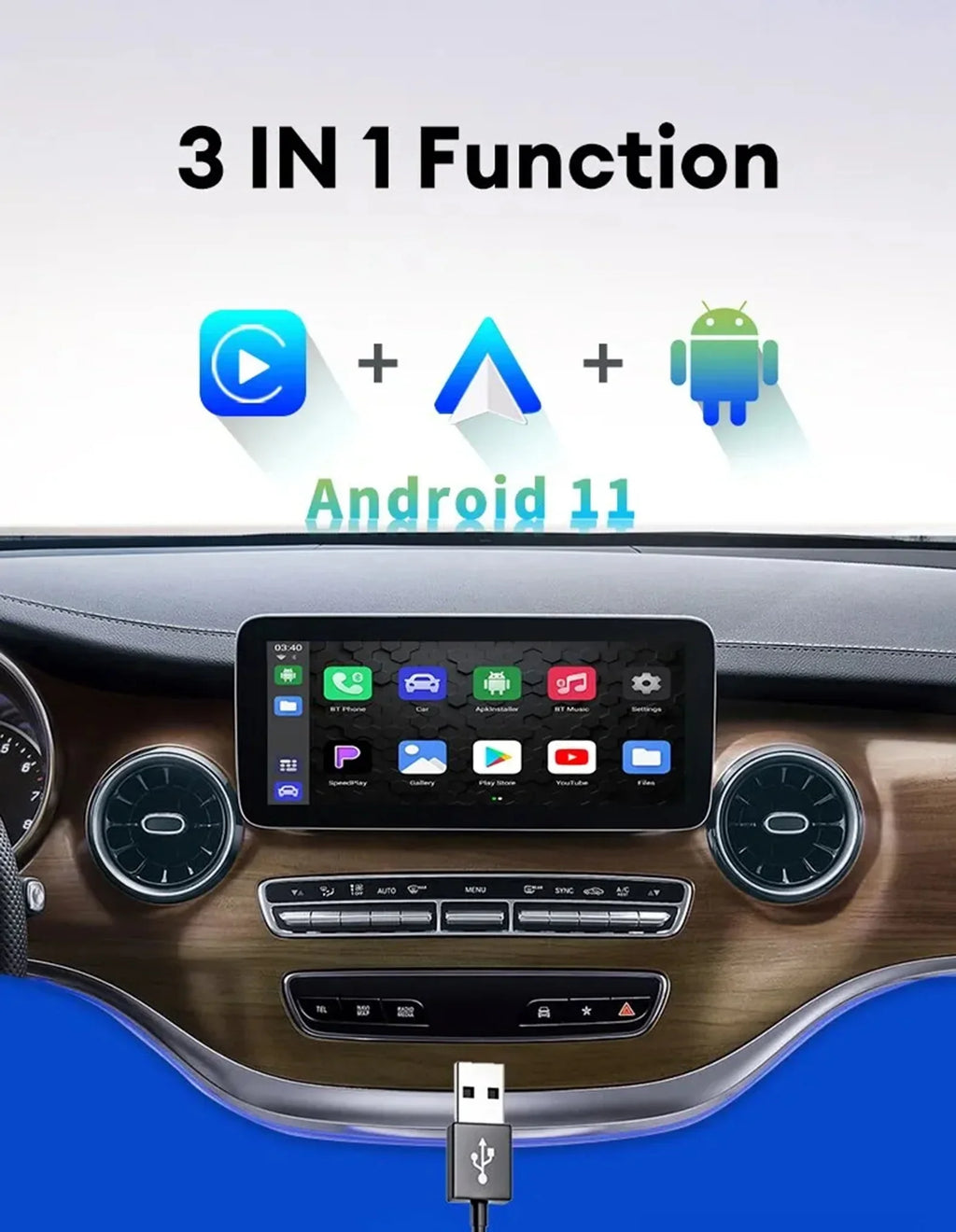CarPlay 11 Wireless Masslatie Fit Dongle System Box Netflix Youtube Wired Mini Wifi Audi/Toyota//Golf/Mercedes/Subaru for Android to
