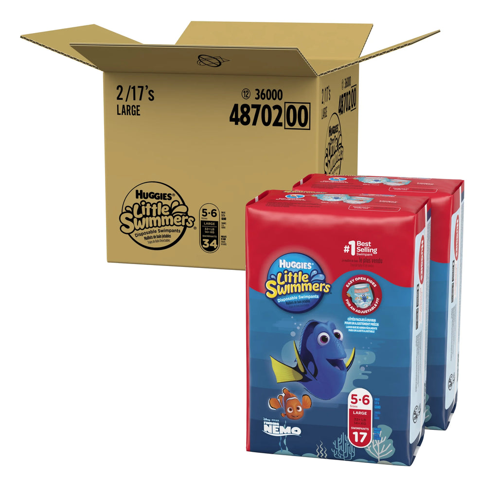 Huggies Swim 5-6 34 Diapers, Size Swimmers Ct Large, Little