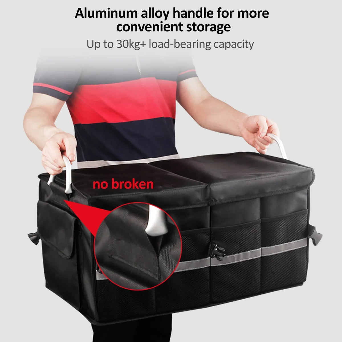 55L and Box Organizer for Trunk with Strip Convenient Spacious Reflective Cargo Automotive Walmart Your Car Storage Car
