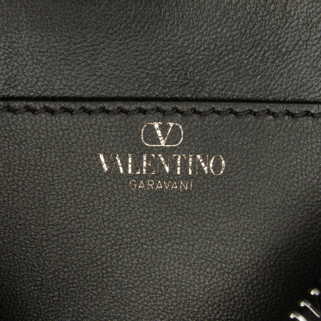 West Authenticated Calf (Good) Unisex East Black Valentino Rockstud Leather Satchel Pre-Owned