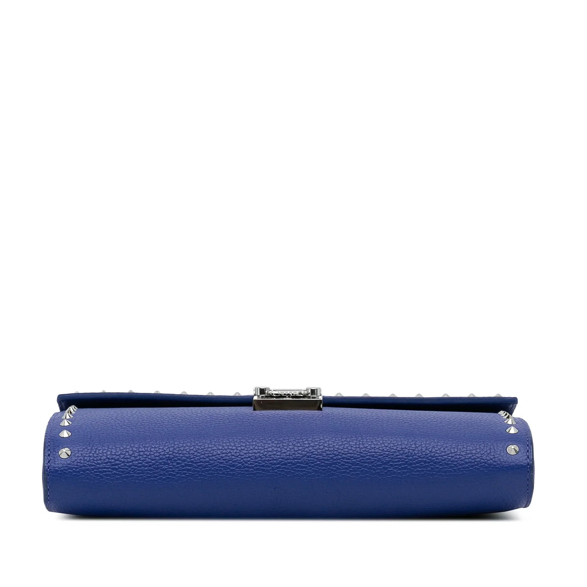 Pre-Owned Unisex Leather (Good) Wallet Crossbody Calf on Chain Studded Patricia Authenticated Blue Bag