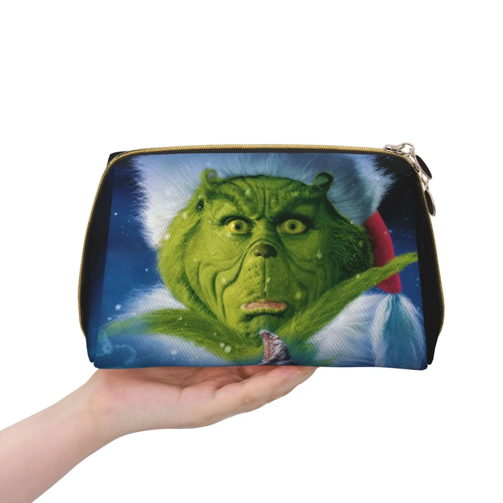 Bag Organizer Pouch The Christmas Toiletry Storage Gift Bag Cosmetic Makeup Portable Grinch Purse Travel Leather