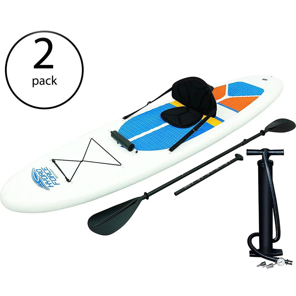 Stand Up Paddle Hydro-Force 10' White Bestway Inflatable Cap (2 Board Pack)