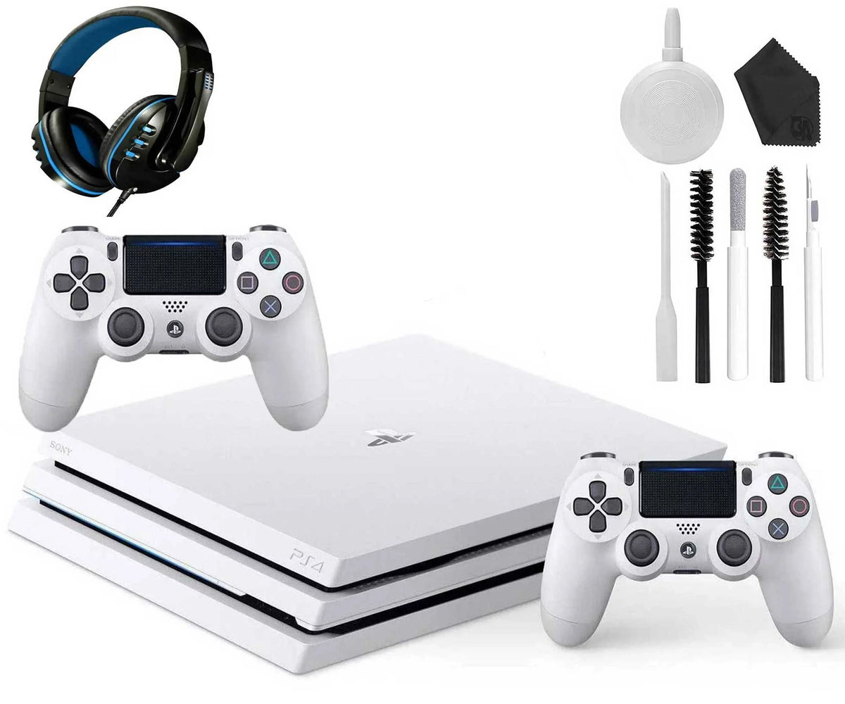 Like (Refurbished: White, Sony Cleaning 1TB 4 With Console Headset Pro Pre-Owned PlayStation Glacier Gaming 2 New) Controller Kit