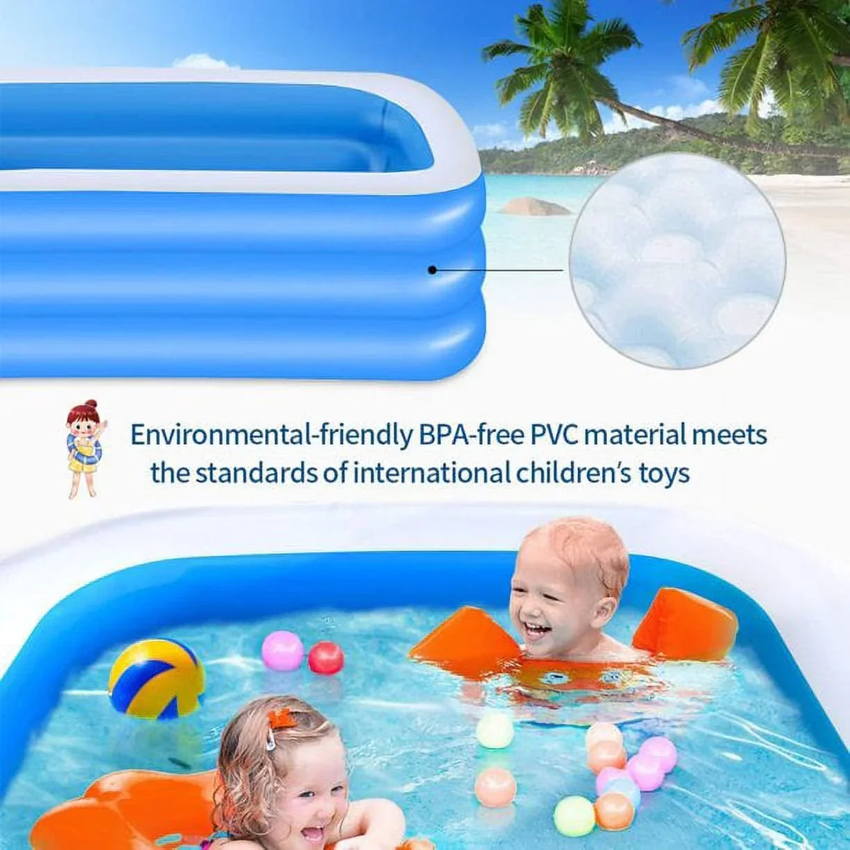 for Pools Garden, Inflatable Toddlers, & 22 and Pools Adults, Pool Ball Outdoor, inch Babies, Swimming 120 X Kids Packable for Party 72 OTFitness Pool Pool X Swimming Backyard, Summer