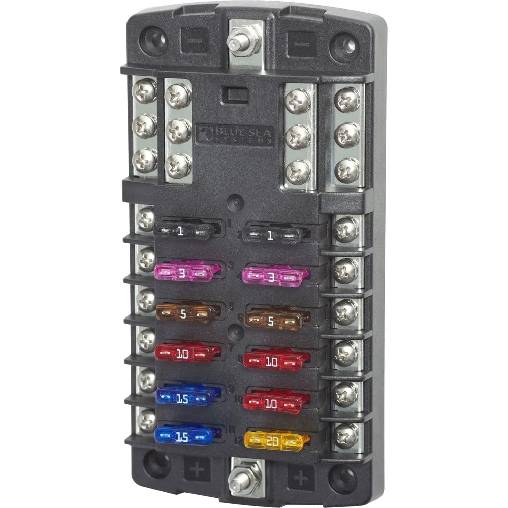 Shield w/Negative Blue Sea Circuit 5031 Bus Block 12 w/o Fuse - Blade