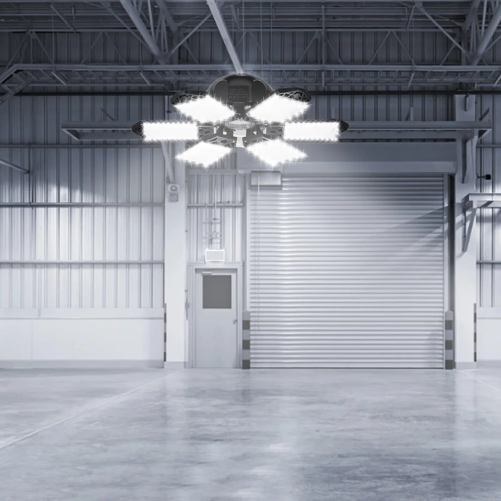 Folding Base with Deformable Adjustable 160W A Workshop 152LEDs 6 Light Basement Garage Gym Kit Ceiling Garage C85-265V Holder Lamp Panels Warehouse 2PCS Neoglint for Foldable Socket E26/E27