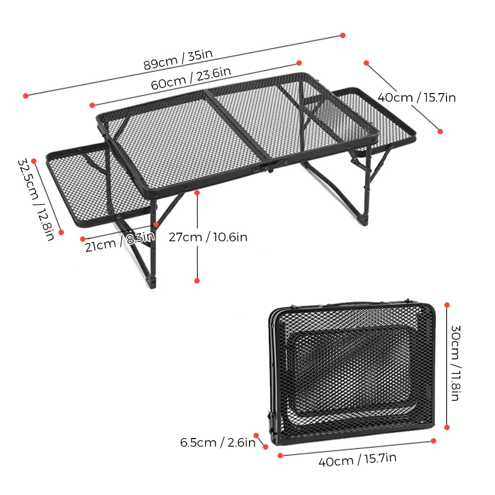 Folding Table Picnic Prep Food Station Camping Table Cooking Lixada