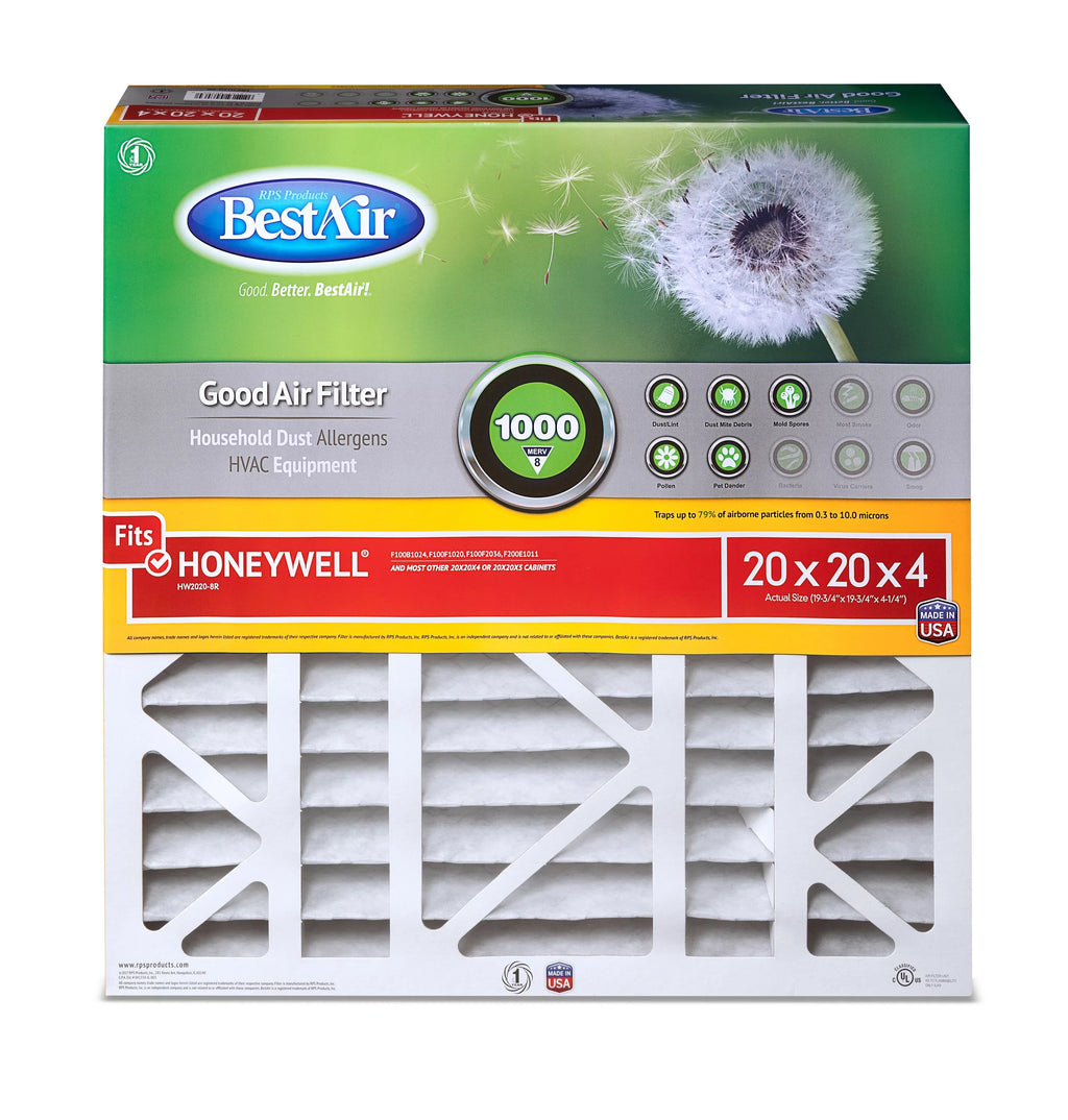 BestAir HW2020-8R Honeywell Series 8 Filter 20x20x4 1000 Furnace