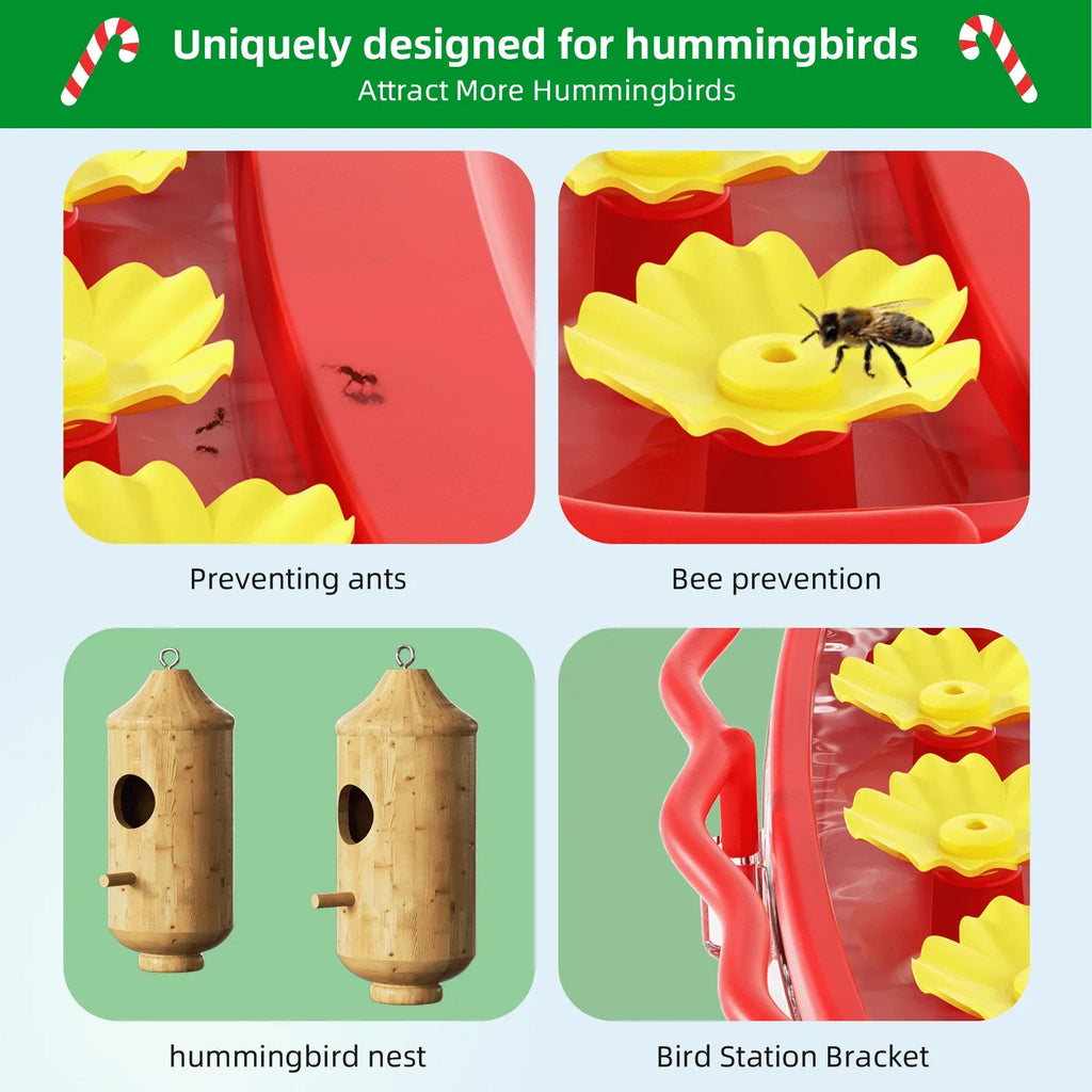 Camera 350+ Gift Unique with House, Species, Hummingbird 2 Up-Close, Feeder Smart Bird Identify Outdoor Attract Capture,Birdwatching Wooden Hummingbird for Feeder Hummingbird Camera More Auto-Video