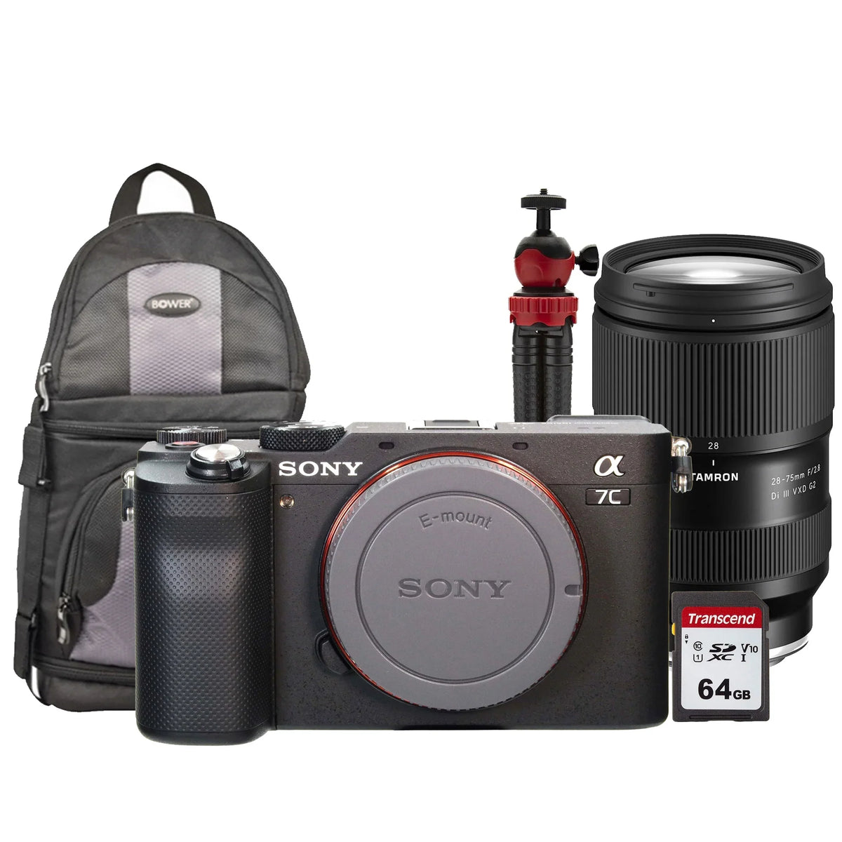 Mirrorless Black Full-Frame Di Sony Kit Alpha a7C with Accessory Lens 28-75mm Tamron Camera