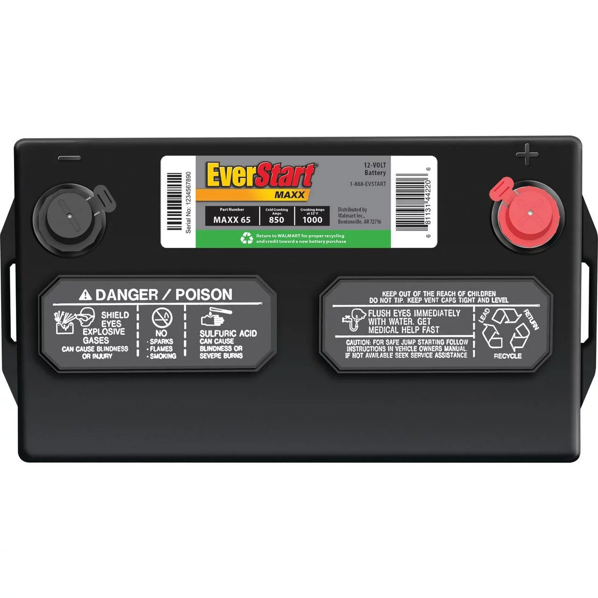 850 Volt Maxx 65 Size Acid Automotive 12 EverStart Group Lead Battery,